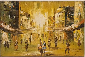 'Street Scene' Oil Painting On Canvas