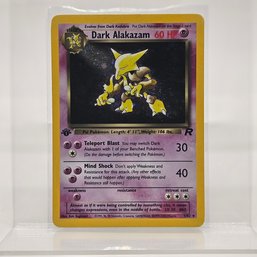 1st Edition Dark Alakazam Holo Rare Vintage Pokemon Card Rocket Set