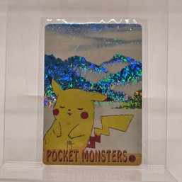 Pikachu Pocket Monsters Holo Prism Vintage Japanese Pokemon Vending Machine