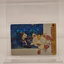 #38 Meowth Pocket Monsters Holo Prism Vintage Japanese Pokemon Vending Machine