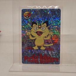 #1158 Meowth Pocket Monsters Holo Prism Vintage Japanese Pokemon Vending Machine
