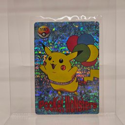 #1161 Flying Pikachu Pocket Monsters Holo Prism Vintage Japanese Pokemon Vending Machine