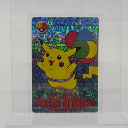 #1161 Flying Pikachu Holo Prism Vintage Japanese Pokemon Vending Machine Pocket Monsters