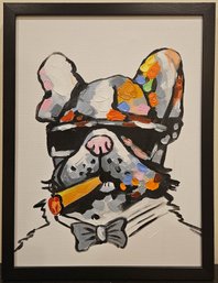 Modernist Oil On Canvas 'Cool Dog '