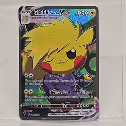 Green Pikachu Cosplay Custom Pokemon Card