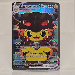 Greymon Pikachu Cosplay Custom Pokemon Card