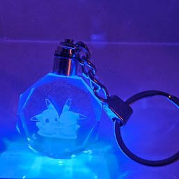 Baby Pikachus Illuminated Crystal Keychain