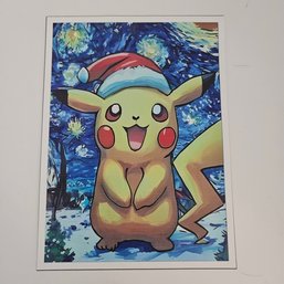 Pikachu Christmas Hat Pokemon Poster