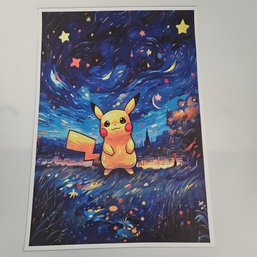 Starry Night Pikachu Pokemon Poster