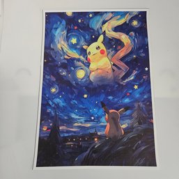 Starry Night Pikachu Skies Pokemon Poster