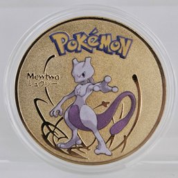 Mewtwo Pokemon Collectible Gold Colored Coin