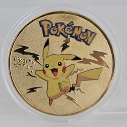 Pikachu Pokemon Collectible Gold Colored Coin