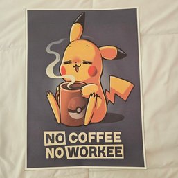 Pikachu Coffee Pokemon Poster