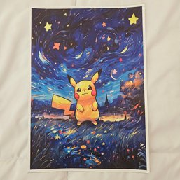 Pikachu Starry Night Pokemon Poster