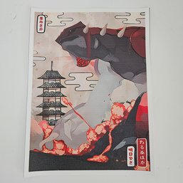 Groudon Japanese Style Pokemon Poster