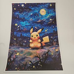 Starry Night Pikachu Pokemon Poster