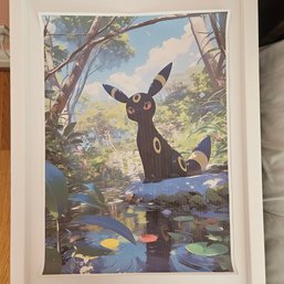 Umbreon By Pond Japanese Style Pokemon Poster