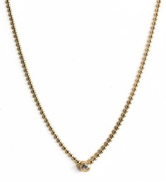 Cartier 18K Gold And Diamond Bead Necklace 0.3CTW Diamond