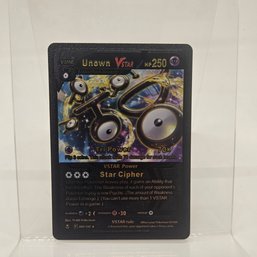 Unown V Star Custom Black Pokemon Card