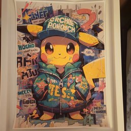 Cool Pikachu Green Jacket Pokemon Poster