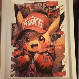 Cool Pikachu Red Jacket Pokemon Poster