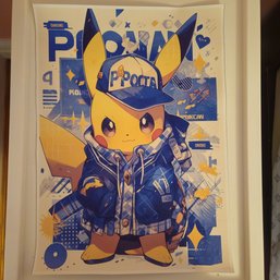 Cool Pikachu Blue Jacket Pokemon Poster