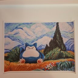 Snorlax In The Fields Pokemon Poster