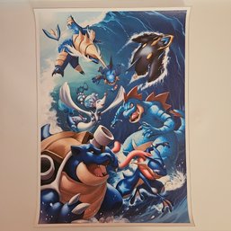 Water Pokemon In Waves Pokemon Poster