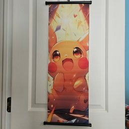 Happy Pikachu Pokemon Peripheral Poster Scroll