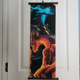 Charizard & Mega Charizard Pokemon Peripheral Poster Scroll