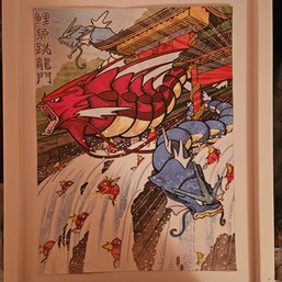 Gyarados & Red Gyarados Waterfall Pokemon Poster