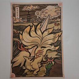 Japanese Style Ninetales Pokemon Poster