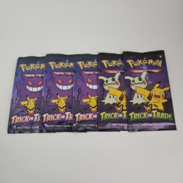 Lot Of 5 Trick Or Trade 2023 & 2022 Halloween Pokemon Packs