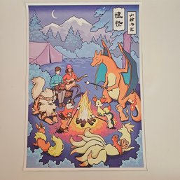 Fire Pokemon Around The Campfire Pokemon Poster