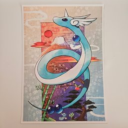 Dragonair Japanese Style Pokemon Poster