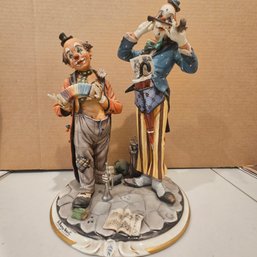 Dino Bonalberti Capodimonte Figure Musical Clown Group Porcelain Statue