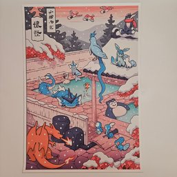 Japanese Style Pokemon Sauna Pokemon Poster