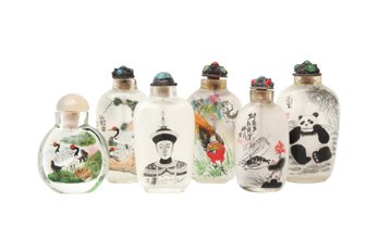 SIX CHINESE INSIDE-PAINTED SNUFF BOTTLES