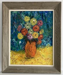 1960's Vintage Still Life Oil On Board Signed And Dated