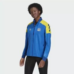 New Adidas Women's Boston Marathon 2021 Blue Jacket Celebration CQ8332 Women XS