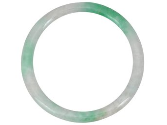 CHINESE WHITE JADEITE FULL ROUND BANGLE BRACELET