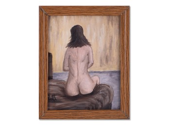 VIntage Modernst OIl On Canvas 'Nude Backside'