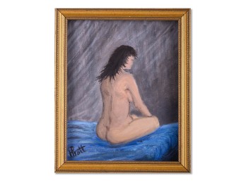 VIntage Modernst OIl On Canvas 'Back Of Nude'