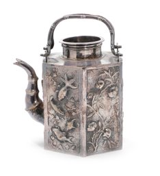 A Chinese Export Silverplated Teapot, C. 1900.