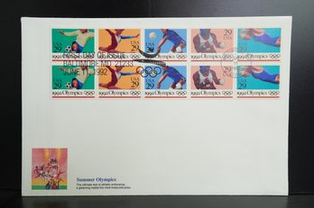 1992 Summer Olympics FDC Jumbo Fleetwood Cachet First Day Of Issue