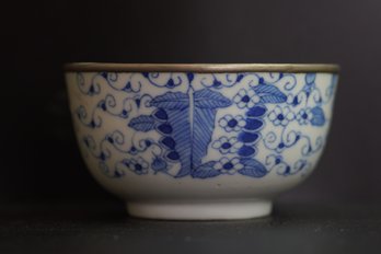 A Blue And White Vietnamese Cup With Silver Rim, 19th Century