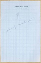 1960s Modernist Pencil On Letter Paper Pencil Signed Andy Warhol