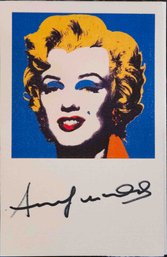 1960s Modernist Postcard On Paper Marker Signed Andy Warhol