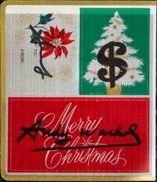 1960s Modernist Christmas Postcard On Paper Marker Signed Andy Warhol