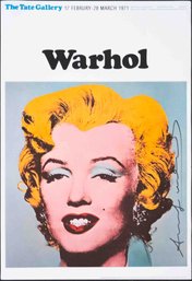 1960s Modernist Tate Gallery Poster Marker Signed Andy Warhol